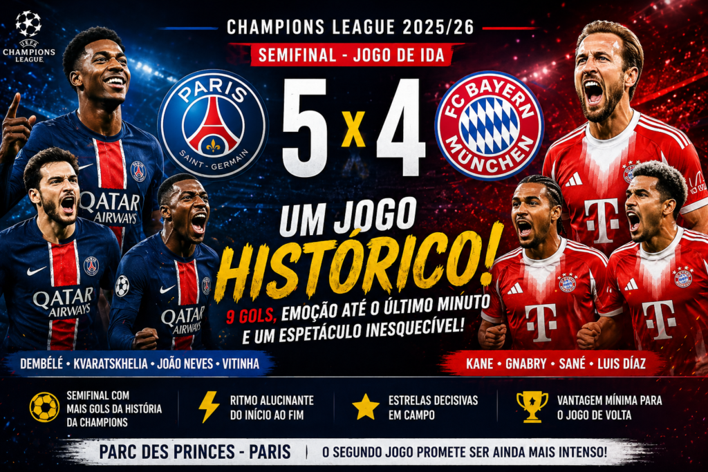 PSG x Bayern de Munique (Hoje) – Um jogo histórico!