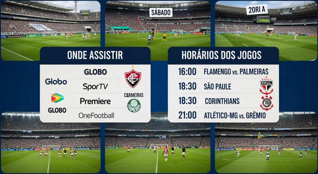 Jogos do Campeonato Brasileiro Série A neste sábado (amanhã): onde assistir e horários