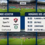 Jogos do Campeonato Brasileiro Série A neste sábado (amanhã): onde assistir e horários